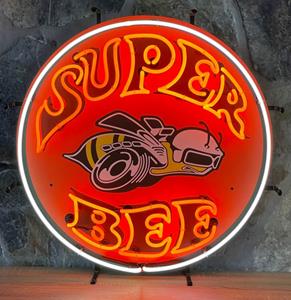 Fiftiesstore Super Bee Neon Verlichting Met Achterplaat - 60 x 60 cm