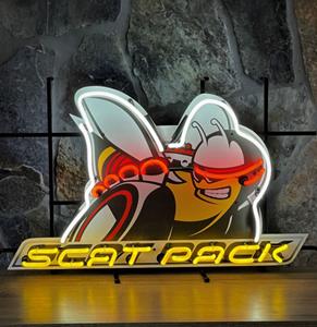 Fiftiesstore Dodge Scat Pack Neon Verlichting Met Achterplaat - 76 x 47 cm