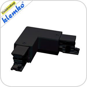 Klemko Euro 3 fase rails l - connector links (65x65 mm) zwart