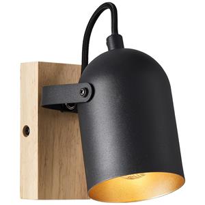 Brilliant Tronte Wand-Spot gold/schwarz/holz, 1-flammig