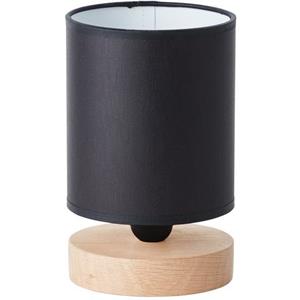 BRILLIANT Lampe, Vonnie Tischleuchte schwarz/holzfarbend, Metall/Holz/Textil, 1x A60, E27, 25W,Normallampen (nicht enthalten)