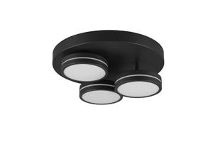 trioleuchten LED Deckenleuchte FRANKLIN 3 flammig Anthrazit mit Stufen Dimmer, Ø 35cm