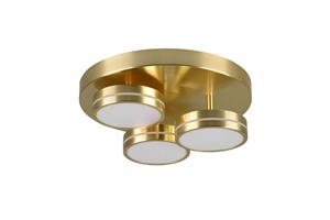 trioleuchten LED Deckenleuchte FRANKLIN 3 flammig Messing mit Stufen Dimmer, Ø 35cm