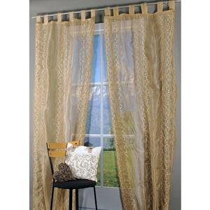 HOSSNER - ART OF HOME DECO Gardine "Spilauersee", (1 St.), Schlaufenschal mit toller Stickerei