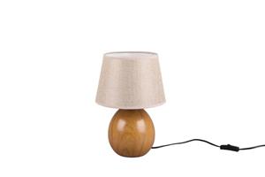 Reality Leuchten Tischleuchte Loxur, Höhe 35cm, beige/Holzoptik