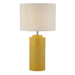 Searchlight Schemerlamp Tablu okergeel met witte kap EU60062