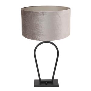 Steinhauer Zwarte schemerlamp Stang met taupe velours kap 3505ZW