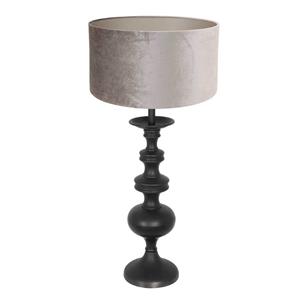 Anne light and home Tischleuchte Lyons III in Silber und Schwarz E27