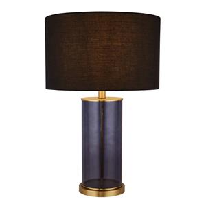 Searchlight Schemerlamp Tablu blauw/goud met zwarte kap EU60715