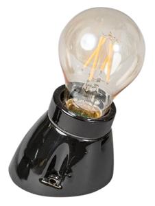 ETH Porseleinen wandlamp Vintage Oblique zwart 05-FK8819-30