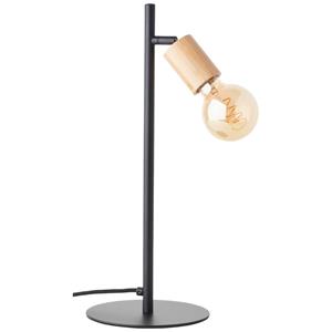 Brilliant Wandlamp Benny zwart met hout 99705/76