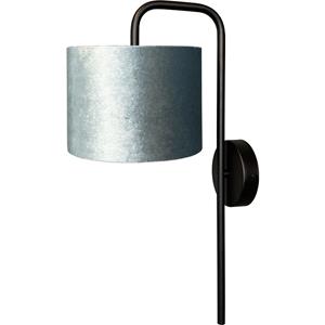 Masterlight Zwarte wandlamp Venus met retro blauwe lampenkap 3262-05-6580-13-20