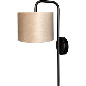 Masterlight Zwarte wandlamp Venus met zandkleurige lampenkap 3262-05-6580-12-20