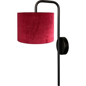 Masterlight Zwarte wandlamp Venus met retro rode lampenkap 3262-05-6580-03-20