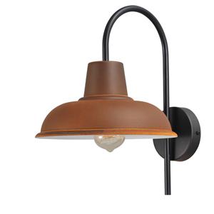Masterlight Roestbruine wandlamp Industria 33cm roestbruin met zwart 3045-05-25-06