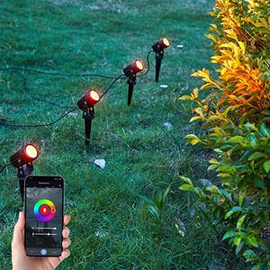 LedstripKoning Solar tuinspots double twins met 4 slimme RGB spots en los zonnepaneel - bedienen via de smart life appsolar tuinspots double twins met 4 slimme RGB spots en los zonnepaneel - bedienen via de smart li