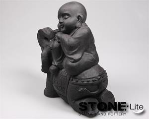 StonE'lite Boeddha op olifant l44b24h41 cm Stone-Lite
