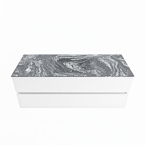 Mondiaz Vica Dlux badmeubel 130cm Talc - Cloud wastafel Lava midden - zonder kraangat