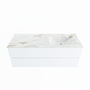 Mondiaz Vica Dlux badmeubel 130cm Talc - Cloud wastafel Frappe rechts - zonder kraangat