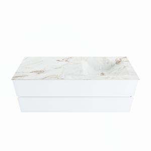 Mondiaz Vica Dlux badmeubel 130cm Talc - Cloud wastafel Frappe rechts - met 1 kraangat