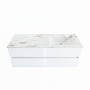 Mondiaz Vica Dlux badmeubel 130cm Talc - Cloud wastafel Frappe rechts - met 1 kraangat
