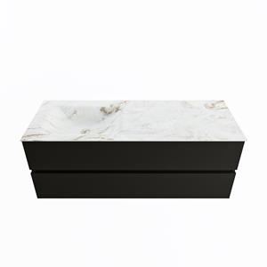 Mondiaz Vica Dlux badmeubel 130cm Urban - Cloud wastafel Frappe links - zonder kraangat