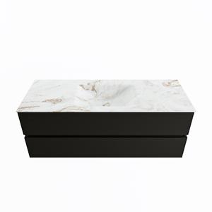 Mondiaz Vica Dlux badmeubel 130cm Urban - Cloud wastafel Frappe midden - zonder kraangat