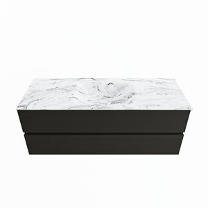 Mondiaz Vica Dlux badmeubel 130cm Urban - Cloud wastafel Glace midden - zonder kraangat