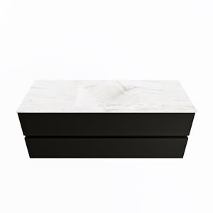 Mondiaz Vica Dlux badmeubel 130cm Urban - Cloud wastafel Ostra midden - zonder kraangat