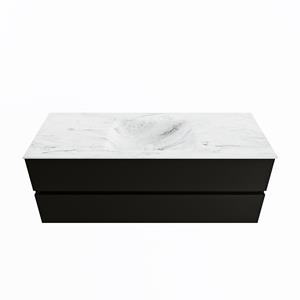 Mondiaz Vica Dlux badmeubel 130cm Urban - Cloud wastafel Opalo midden - met 1 kraangat