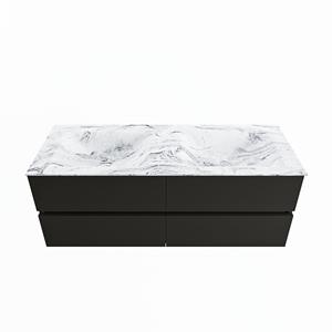 Mondiaz Vica Dlux badmeubel 130cm Urban - Cloud wastafel Glace dubbel - zonder kraangat