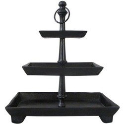 Deco4yourhome  Etagere 3 Laags Rechthoek - Boston - Black Antique