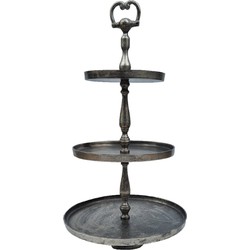 Deco4yourhome  Etagere - 3 Laags - Antiek Zilver - Silver Antique - XXL - 69cm
