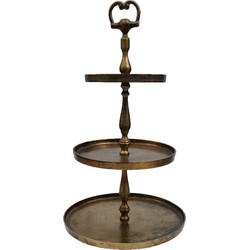 Deco4yourhome  Etagere - 3 Laags - Metaal - Antiek Goud - Gold - XXL - 69cm
