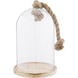 Clayre & Eef Stolp Ø 17x29 cm Hout Glas Rond Glazen Stolp