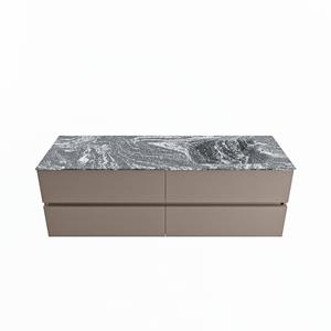 Mondiaz Vica Dlux badmeubel 150cm Smoke - Cloud wastafel Lava rechts - zonder kraangat