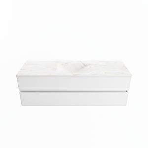 Mondiaz Vica Dlux badmeubel 150cm Talc - Cloud wastafel Ostra midden - zonder kraangat