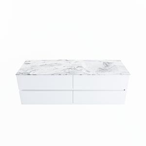Mondiaz Vica Dlux badmeubel 150cm Talc - Cloud wastafel Glace rechts - zonder kraangat