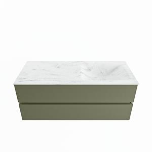 Mondiaz Vica Dlux badmeubel 120cm Army - Cloud wastafel Opalo rechts - met 1 kraangat