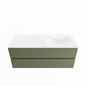 Mondiaz Vica Dlux badmeubel 120cm Army - Cloud wastafel Ostra rechts - zonder kraangat