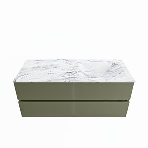 Mondiaz Vica Dlux badmeubel 120cm Army - Cloud wastafel Glace rechts - met 1 kraangat