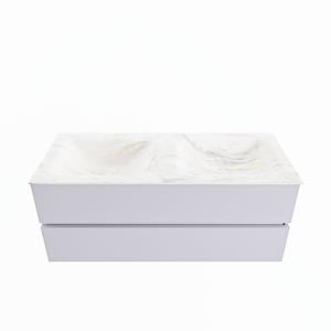 Mondiaz Vica Dlux badmeubel 120cm Cale - Cloud wastafel Ostra dubbel - zonder kraangat
