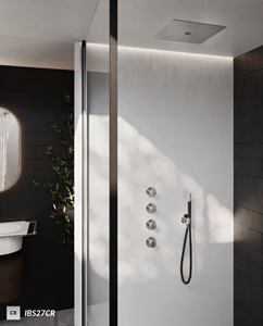 Hotbath Cobber IBS27 thermostatische douche InBouwSet - 3 stopkranen - ronde handdouche - Geborsteld Messing PVD