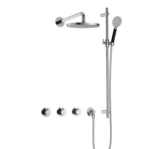 Hotbath Cobber IBS70 inbouw doucheset met 2 stopkranen met ronde handdouche, m106 en glijstang - Chroom