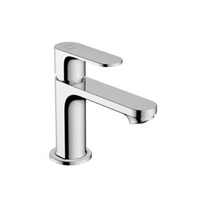 hansgrohe Rebris s Einhebel-Waschtischarmatur 80 CoolStart mit Zugstangen-Ablaufgarnitur, Ausladung 121 mm, 72513, Farbe (Front/Korpus): Chrom - 72513000