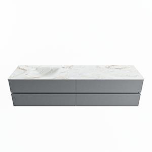 Mondiaz Vica Dlux badmeubel 200cm Plata - Cloud wastafel Frappe links - zonder kraangat