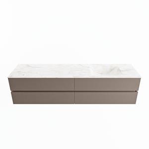 Mondiaz Vica Dlux badmeubel 200cm Smoke - Cloud wastafel Ostra rechts - met 1 kraangat