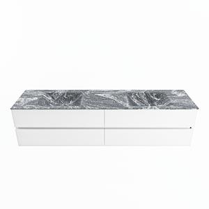 Mondiaz Vica Dlux badmeubel 200cm Talc - Cloud wastafel Lava dubbel - met 2 kraangaten