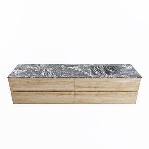Mondiaz Vica Dlux badmeubel 200cm Washed Oak - Cloud wastafel Lava rechts - zonder kraangat