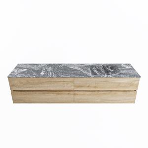 Mondiaz Vica Dlux badmeubel 200cm Washed Oak - Cloud wastafel Lava rechts - met 1 kraangat